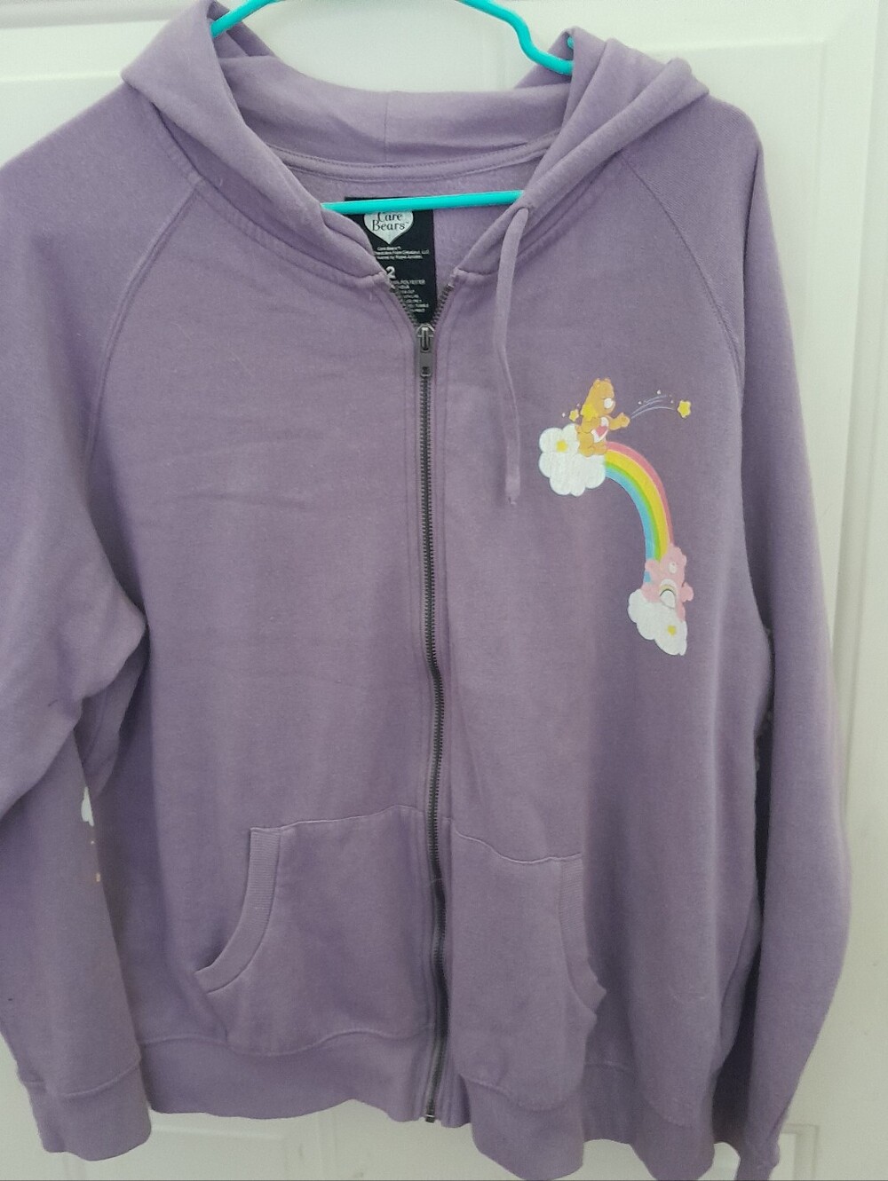 Care Bears Lavender Zip-Up Hoodie with Rainbow Graphic TORRID sz 2